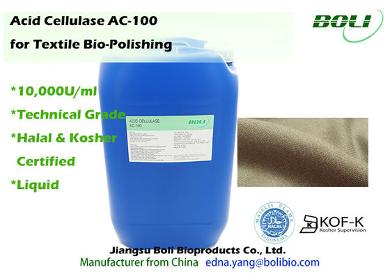 Vloeibare Biopolishing-Enzymen Zure Cellulase AC - 100 voor Textiel