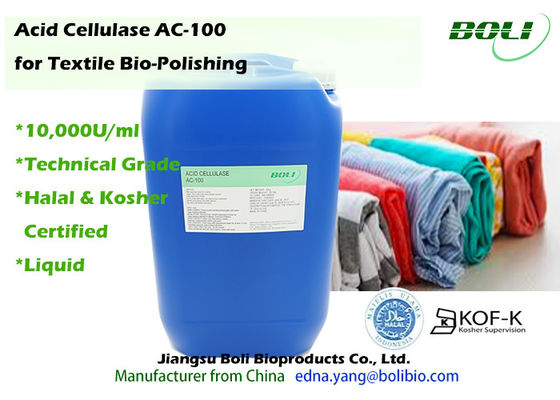 Vloeibare Biopolishing-Enzymen Zure Cellulase AC - 100 voor Textiel