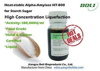 Hoge de Concentratievloeibaarmaking van ht-800 80000 U/Ml Alpha Amylase Enzyme Heat Stable