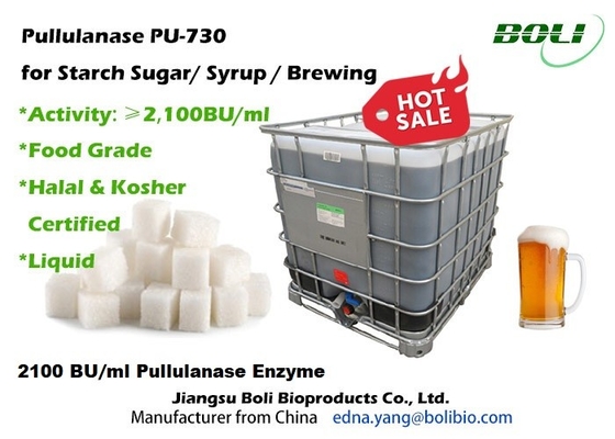 Pu-730 Pullulanase Enzym voor Zetmeel Sugar Syrup Brewing 2100 BU/Ml