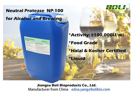 Brouwend Neutraal Proteaseenzym np-100 voor Alcohol Vloeibare 100000 U/Ml