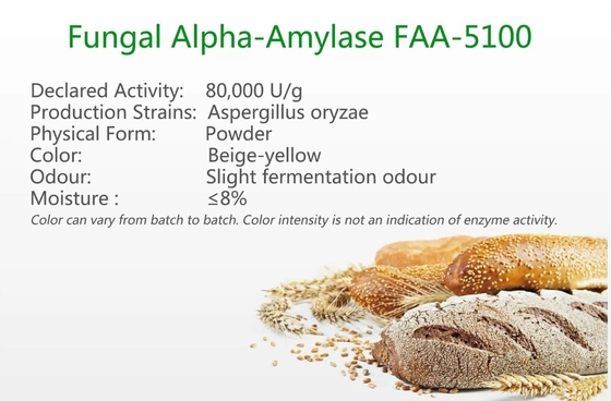 Schimmelalpha amylase faa-5100 voor het Poeder van het Baksel80000u/g Enzym