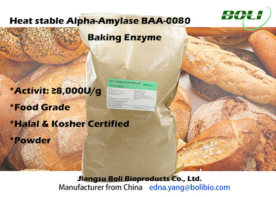 Hitte - stabiele Alpha-Amylase blatenen-0080 het Bakken alpha- amylase van Enzym8,000u/g gezonde additieven voor levensmiddelen