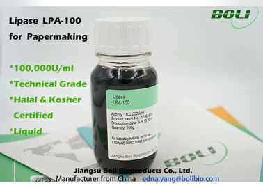 Commercieel Vloeibaar Lipaseenzym 100000 U/van de Hoge Enzymml Activiteit voor Papierfabricage