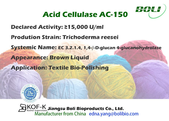 Vloeibare PH 4,5 Cellulaseenzym het Textiel Bio Oppoetsen