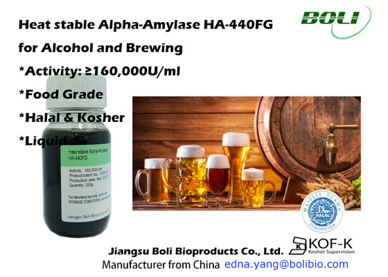 Vloeibare Voedselalcohol het Brouwen Enzymen Alpha Amylase Op hoge temperatuur 160000u/Ml