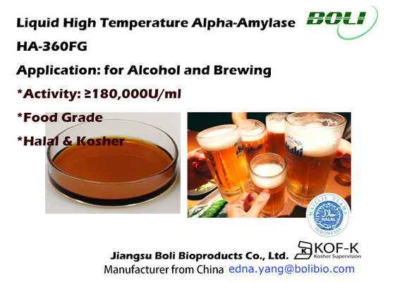 PH Stabiliteitsvloeibaarmaking Alpha Amylase Enzyme Sepia Brown in Alcohol Brouwerjsector